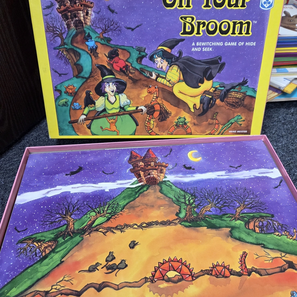 On Your Broom Board Game - Purple and Yellow